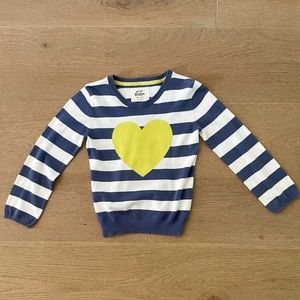 Mini Boden heart sweater size 5-6